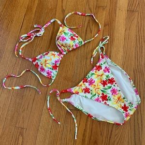 Liquid Blue flowered bikini